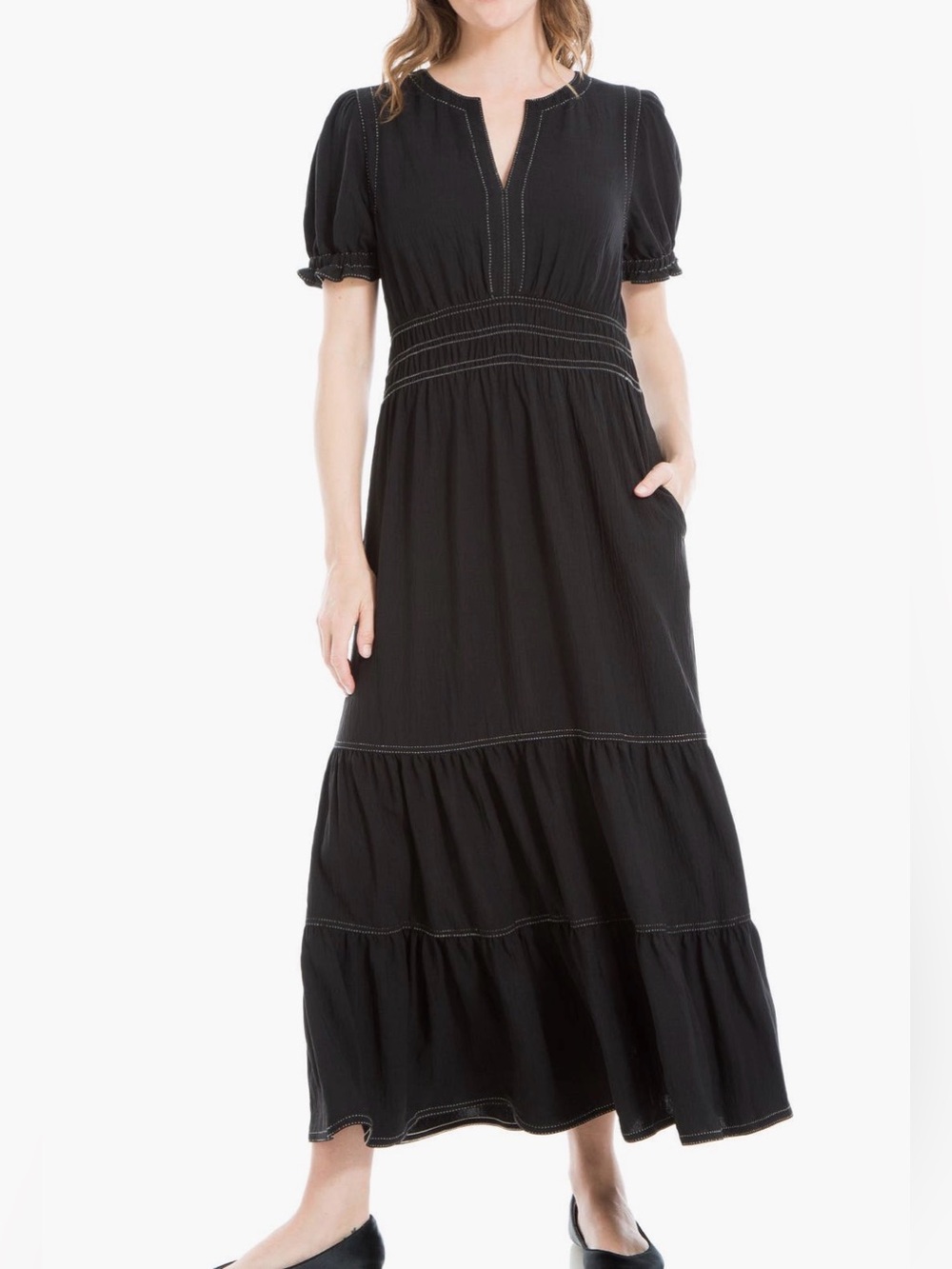 Studio Black Tiered Maxi Dress NWT